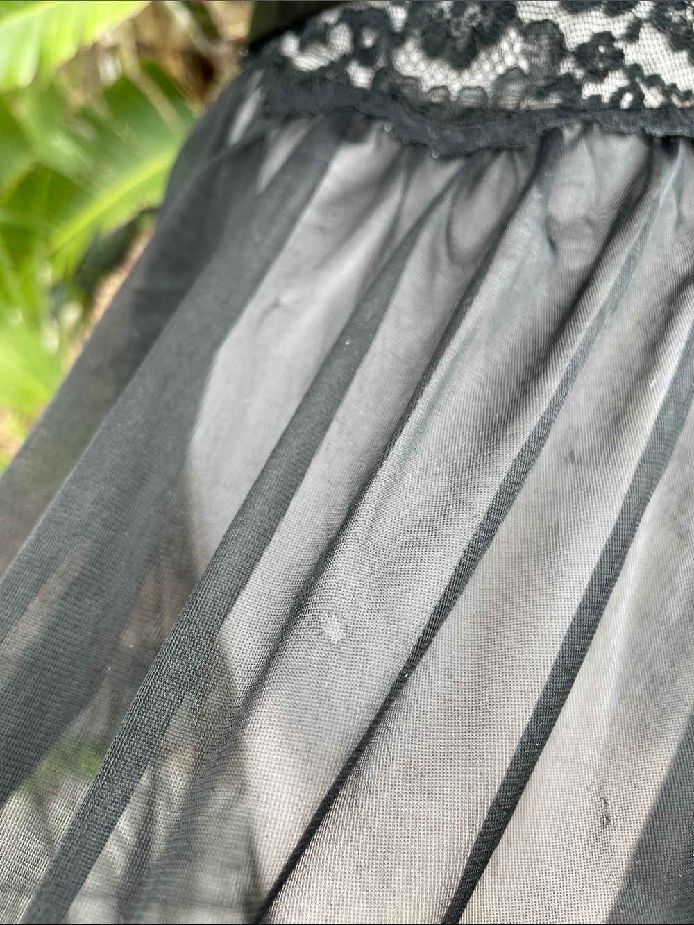 lace trim, vintage tie, back nightgown - Picture 3 of 6
